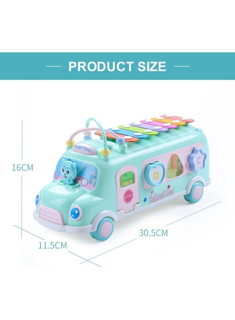 Baby School Bus Xylophone Toy for Toddlers 1-3, 5-in-1  Musical Bus Toys Gifts for 1 Year Old Baby Girl, Shape Sort Toys Knocking Xylophone Educational Instruments Birthday Gift Boy Girl - Image 2